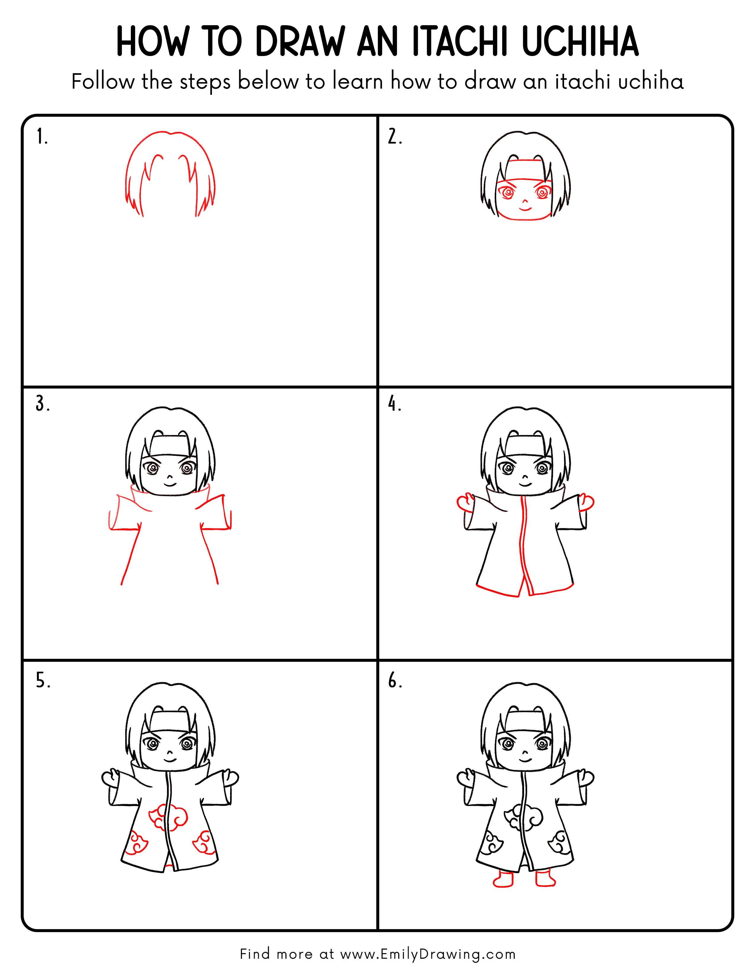 Printable Itachi Uchiha Drawing Guide